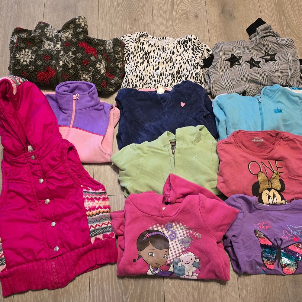 Toddler Girls 3T Clothing Lot 11 pc Hoodies Vests Tops Bundle